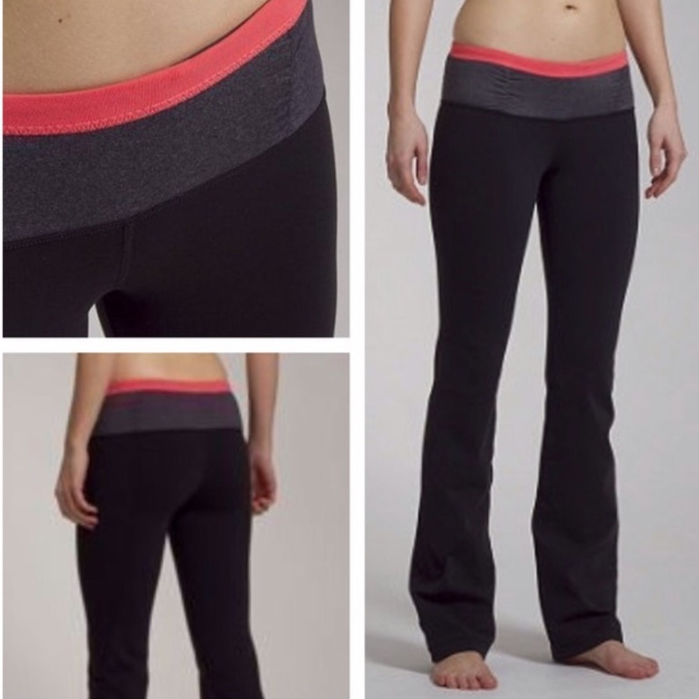 Lululemon Pure Strength Pant in Black / Coal / Blush Size 6 EUC